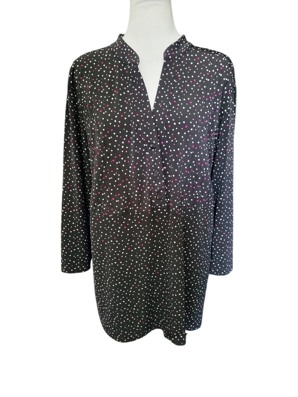 Style & Co Plus Polka Dot Tunic Black sz 2X